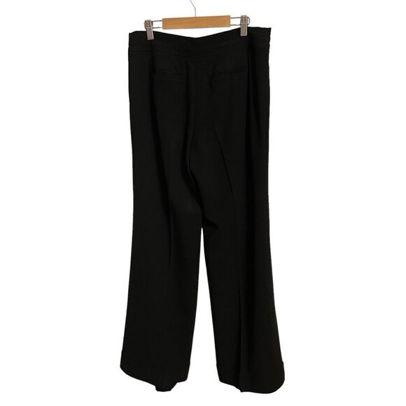 Ann Taylor Black Audrey Flat Front Side Zip Cuffed Hem Pants Size 6 - Picture 4 of 6